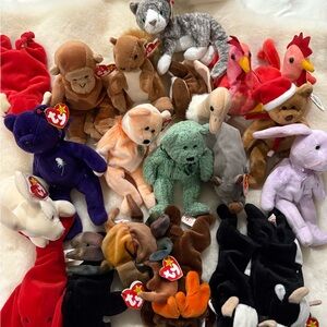 Vintage Ty Beanie Babies Plush Toy Set